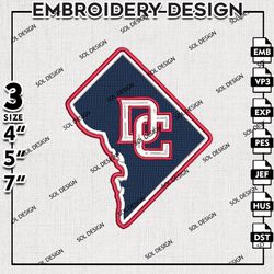 MLB Washington Nationals Embroidery Design, MLB Machine Embroidery, MLB Nationals Embroidery, Machine Embroidery Design