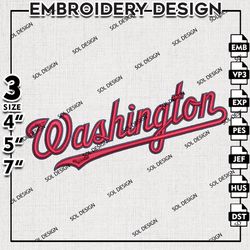 MLB Washington Nationals Embroidery Design, MLB Embroidery Files, MLB Nationals Embroidery, Machine Embroidery Design