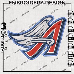MLB Los Angeles Angels Embroidery Design, MLB Machine Embroidery, MLB Angels Embroidery, Machine Embroidery Design