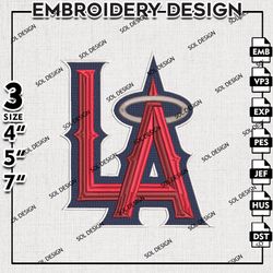 MLB Los Angeles Angels Logo Embroidery Design Files, MLB Embroidery, MLB Angels Embroidery, Machine Embroidery Designs