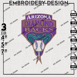 MLB Arizona Diamondbacks Embroidery Design, MLB Embroidery, Arizona Diamondbacks Embroidery, Machine Embroidery Design