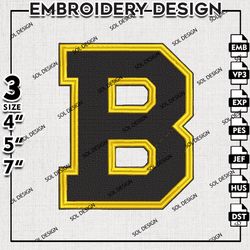 NHL Boston Bruins Logo Embroidery Design Files, NHL Embroidery, NHL Boston Bruins Embroidery, Embroidery Design
