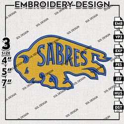 NHL Buffalo Sabres Machine Embroidery Design Files, NHL Embroidery, NHL Buffalo Sabres Embroidery, Embroidery Design