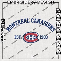 NHL Montreal Canadiens Embroidery Design, NHL Embroidery, NHL Montreal Canadiens Machine Embroidery, Embroidery Design