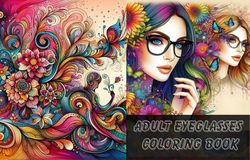 Enchanting Gazes: Women Wearing Glasses - Adult Coloring Book