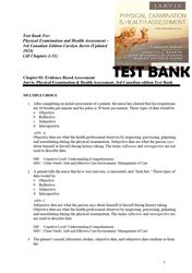 Test Bank For Physical Examination and Health Assessment – 3rd Canadian Edition, Carolyn Jarvis (Updated 2024)