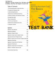Test Bank For- Hartman's Nursing Assistant Care- The Basics, 6th Edition 6e Edition, Jetta Fuzy (All Chapters Covered 1-