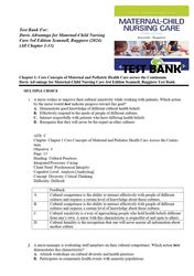 Test Bank For- Davis Advantage for Maternal-Child Nursing Care 3rd Edition Scannell, Ruggiero