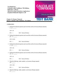 Test Bank For Calculate with Confidence 7th Edition, Deborah C. Morris (Interactive Drug Calculations Applications) Upda