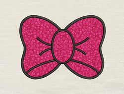 Bow applique embroidery design 3 Sizes reading pillow-INSTANT D0WNL0AD
