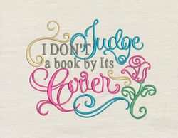 I Dont Judge embroidery design 3 Sizes reading pillow-INSTANT D0WNL0AD