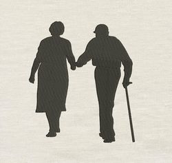 Old Couple embroidery design 3 Sizes-INSTANT D0WNL0AD