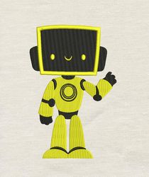 Robot embroidery design 3 Sizes-INSTANT D0WNL0AD