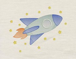 Space Ship embroidery design 3 Sizes-INSTANT D0WNL0AD
