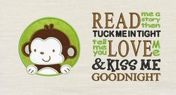 Read me a story with Baby monkey 2 designs reading pillow-INSTANT D0WNL0AD