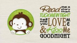 Read me story with Baby monkey 2 designs reading pillow-INSTANT D0WNL0AD