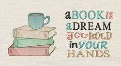 A book is a dream with Books and coffee 2 designs reading pillow-INSTANT D0WNL0AD