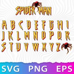 Spiderman Font SVG files