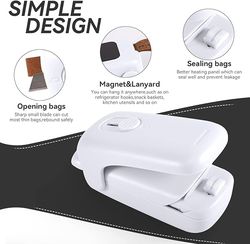 Mini Bag Sealer, ROMSTO Handheld Heat Vacuum Sealer, 2 in 1 Sealer and Cutter with Lanyard