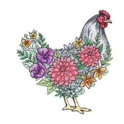 Chicken with roses : Embroidery Design, Haddonfield EST Embroidery Design,Embroidery design Movie EmbroideRY