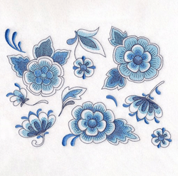 Blue roses : Embroidery Design, Haddonfield EST Embroidery Design,Embroidery design Movie Embroide