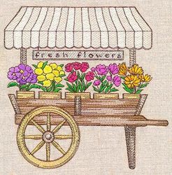 Flower cart : Embroidery Design, Haddonfield EST Embroidery Design,Embroidery design Movie Embroide