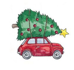 Car carrying Christmas tree: Embroidery Design, Haddonfield EST Embroidery Design Embroidery design Movie Embroid