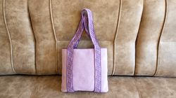 Friday bag crochet pattern, crochet bag pattern PDF, crochet tote bag pattern, tapestry crochet bag, purple crochet bag