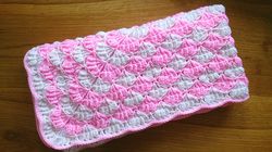 Peony baby blanket crochet pattern, crochet baby blanket pattern, crochet blanket pattern PDF, pink white baby blanket