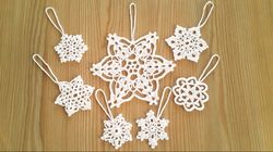 Crochet snowflakes pattern, snowflakes crochet pattern PDF, crochet Christmas decoration pattern, Christmas pattern PDF