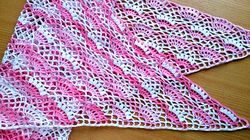 Pink lace shawl crochet pattern, lace crochet triangle shawl pattern, crochet shawl pattern, bright triangle scarf PDF