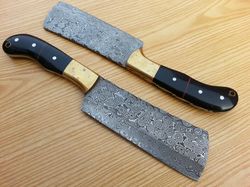 custom made damascus steel hunting knife