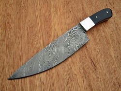damascus chef knife handmade inches chef kitchen knife cow horn handle -12"