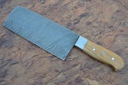 custom handmade damascus knives- 11.10"inch steel blade cleaver knife