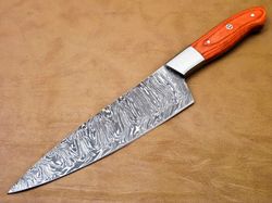 handmade damascus steel 12" kitchen chef knife beautiful wood handle knife chef
