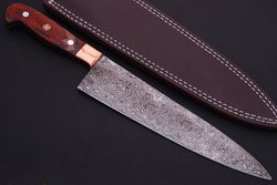 custom handmade damascus knives-12" chef kitchen knife wood handle chef knife