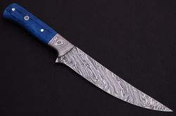 custom handmade damascus knives-12" chef kitchen colored camel bone chef knife