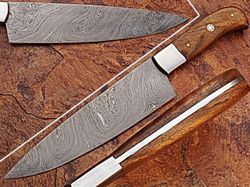 damascus chef knives-12" inch beautiful rose wood handle chef kitchen knife