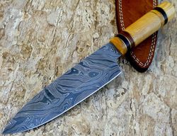 damascus chef knives-12.5" inch beautiful olive & rose wood handle chef kitchen knife