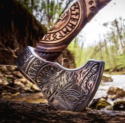 viking forged axe - ragnar, viking axe, personalised hatchet, viking hatchet, bearded axe, battle axe