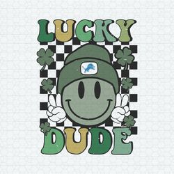 Happy Face Lucky Dude Detroit Lions SVG