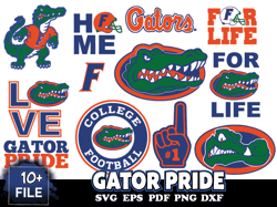 12 Files Florida Gators Svg Bundle, Gators Pride NCAA Team Logo