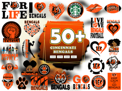 50 Designs Cincinnati Bengals Football Svg Bundle, Bengals Logo Svg, Bengals Mickey Svg