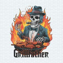 Funny Grillfather Skeleton Dad PNG
