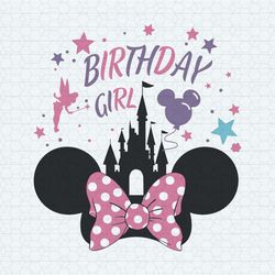Retro Birthday Girl Disney Castle SVG