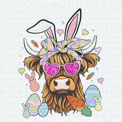 Funny Highland Cow Easter Day PNG