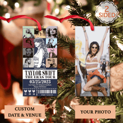 Personalized Eras Tour Ceramic Ornament Png File, Taylor Swiftie Christmas Ornament