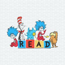 Retro Read Dr Seuss Characters SVG