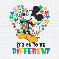 Mickey Mouse Autism It's Ok To Be Different SVG