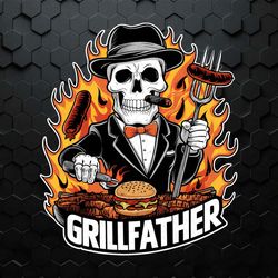 Vintage Grillfather Dad Life PNG